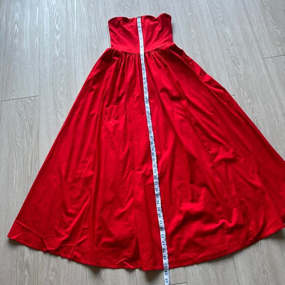 J Crew Mixy Dress Strapless XS Red FLAWS - Picture 6 of 16